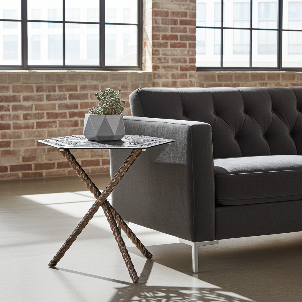 BMCサイドテーブル　彫刻仕様